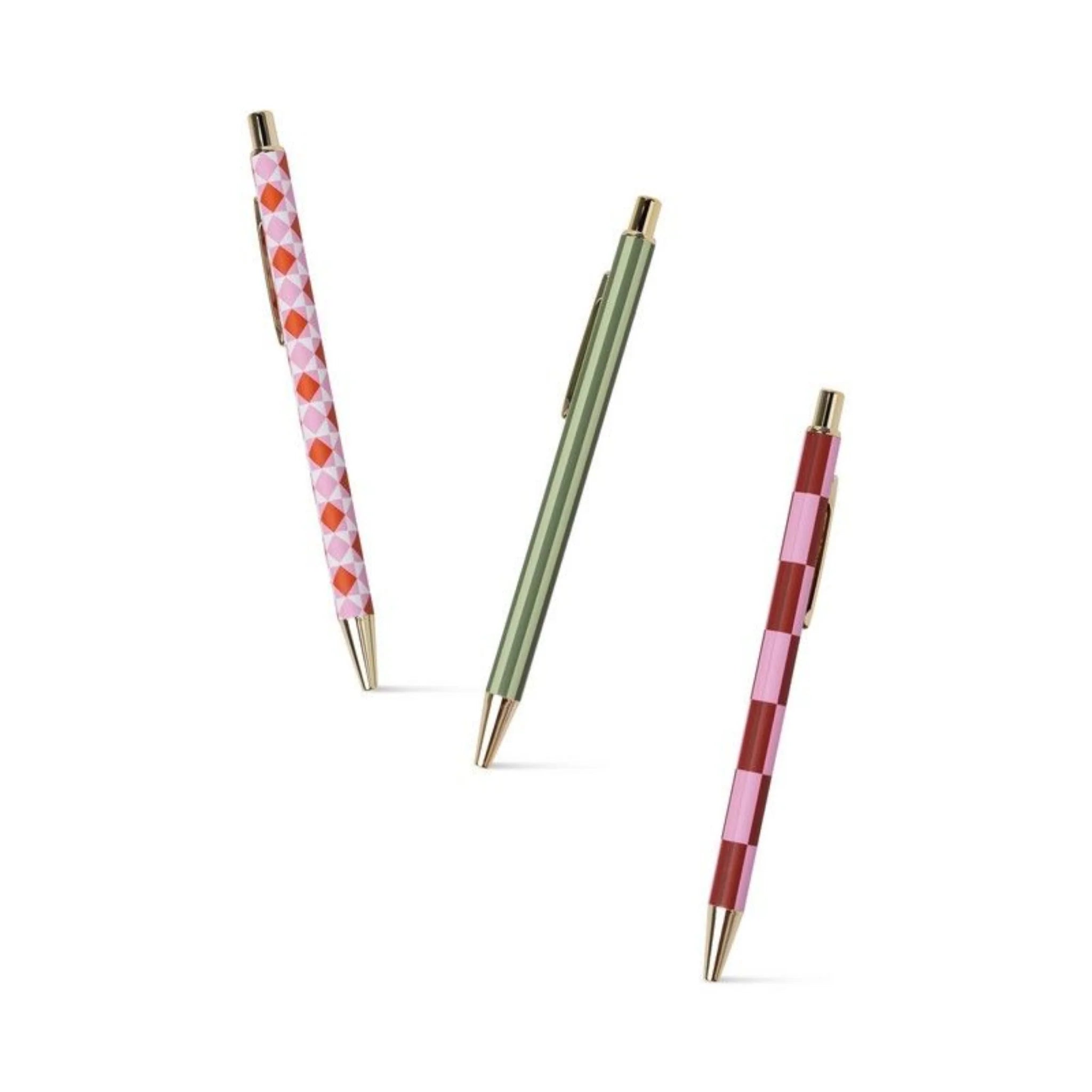 A Dopo Set of 3 Pens - Diamond, Stripe & Check