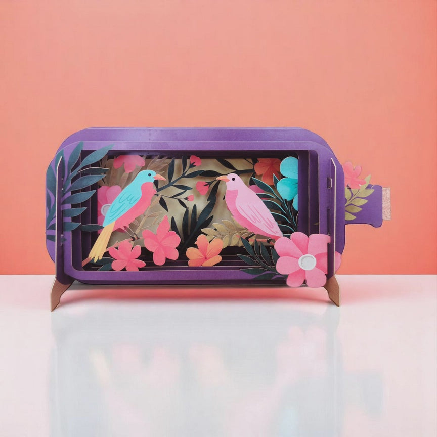 Message In A Bottle 3D Cut Card - Love Birds