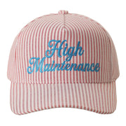 Embroidered Trucker Hat - High Maintenance - Red