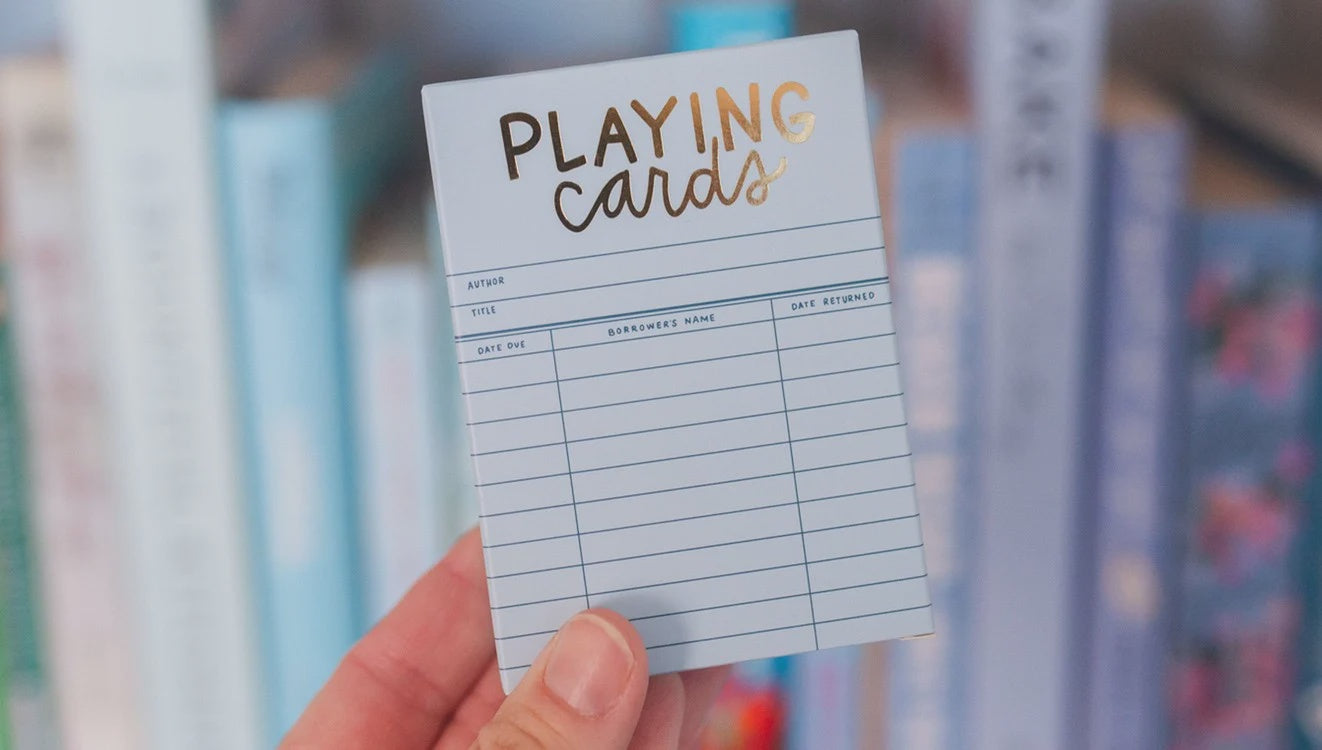 Sky Blue Library Card Deck of Playing Cards