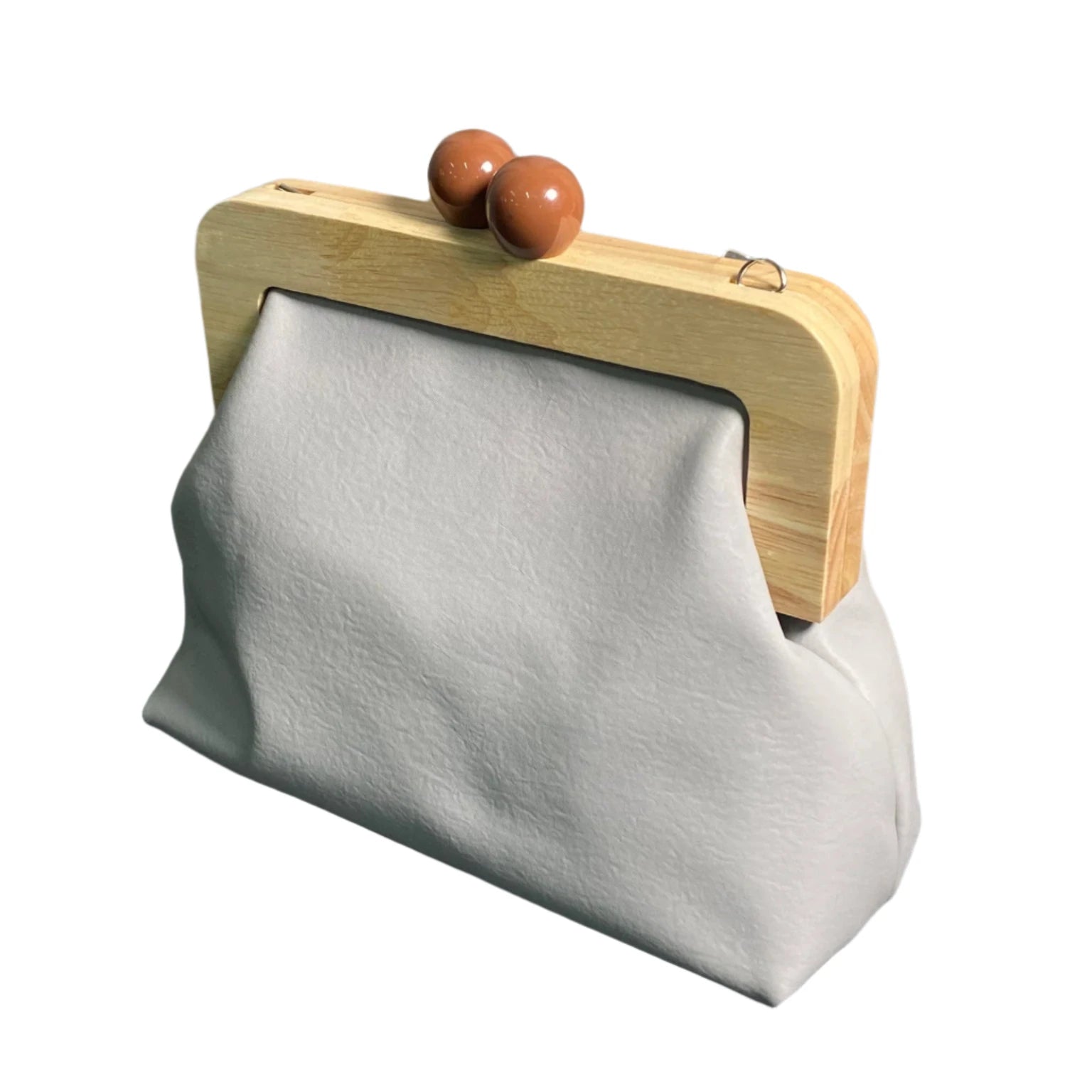 Wood Frame Clutch Bag