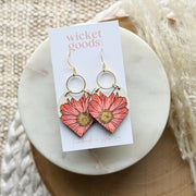 Painted Daisy Drop Earrings