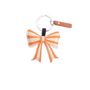 CG Vegan Leather Keyring - Striped Bow