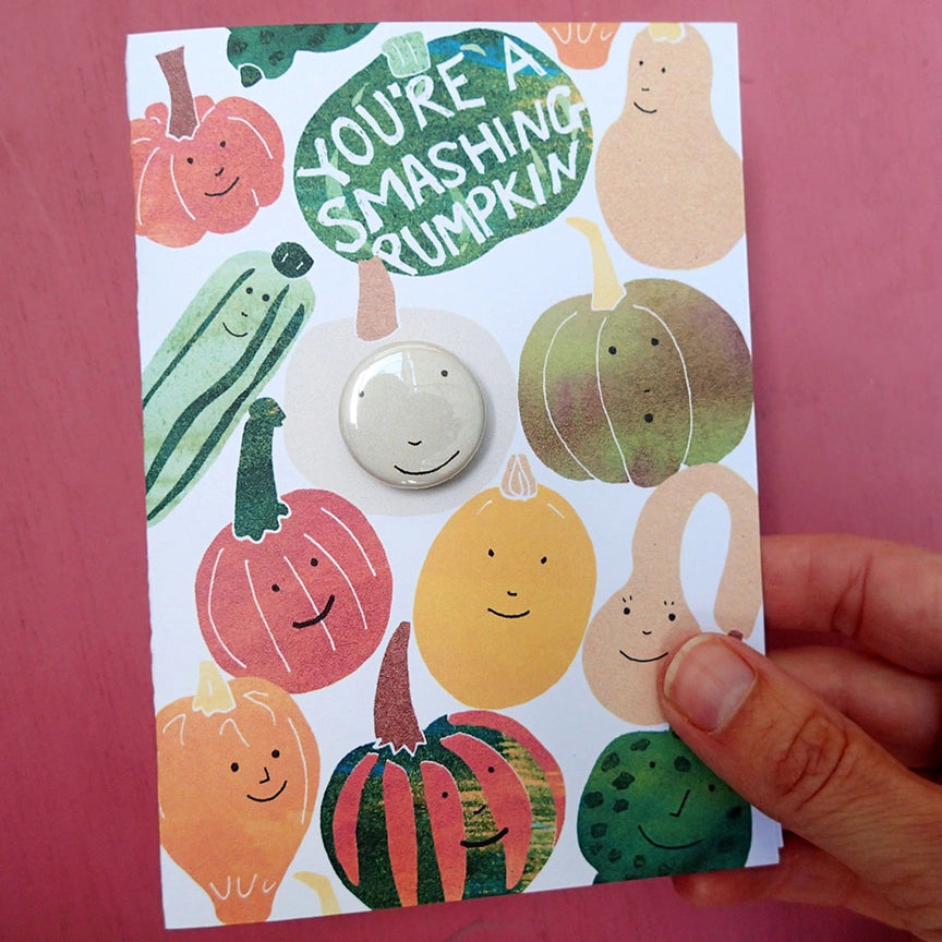 Card With Badge - Smashing Pumpkin