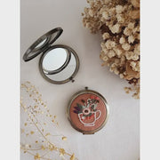 Embroidered Compact Mirror - Flower Cup