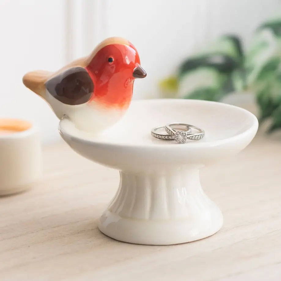 Robin Bird Bath Trinket Dish