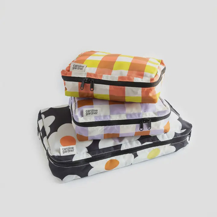 Packing Cubes Set Of 3 - Flowers/Multi Check