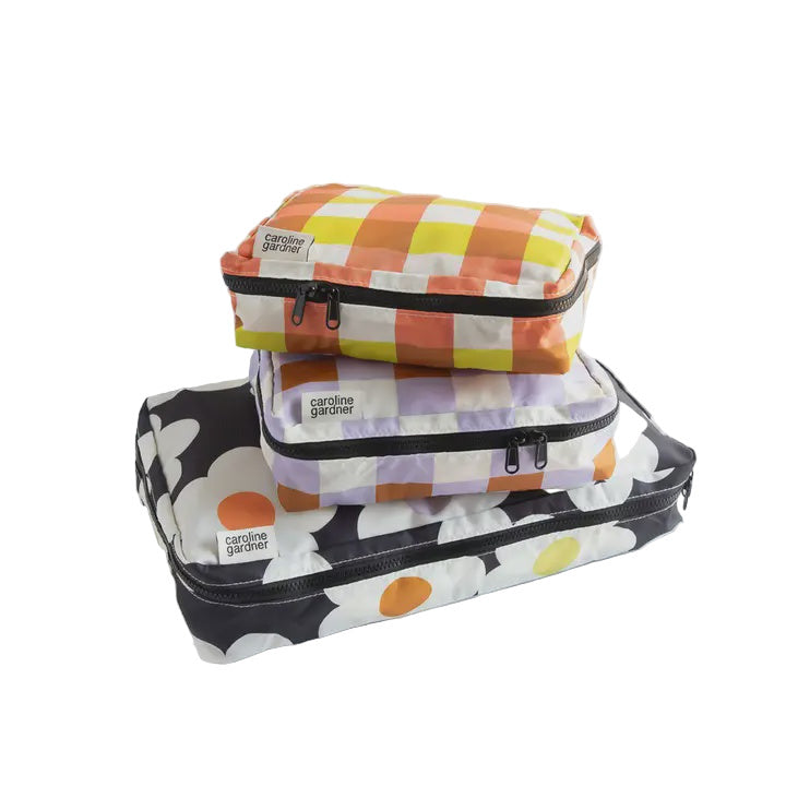 Packing Cubes Set Of 3 - Flowers/Multi Check