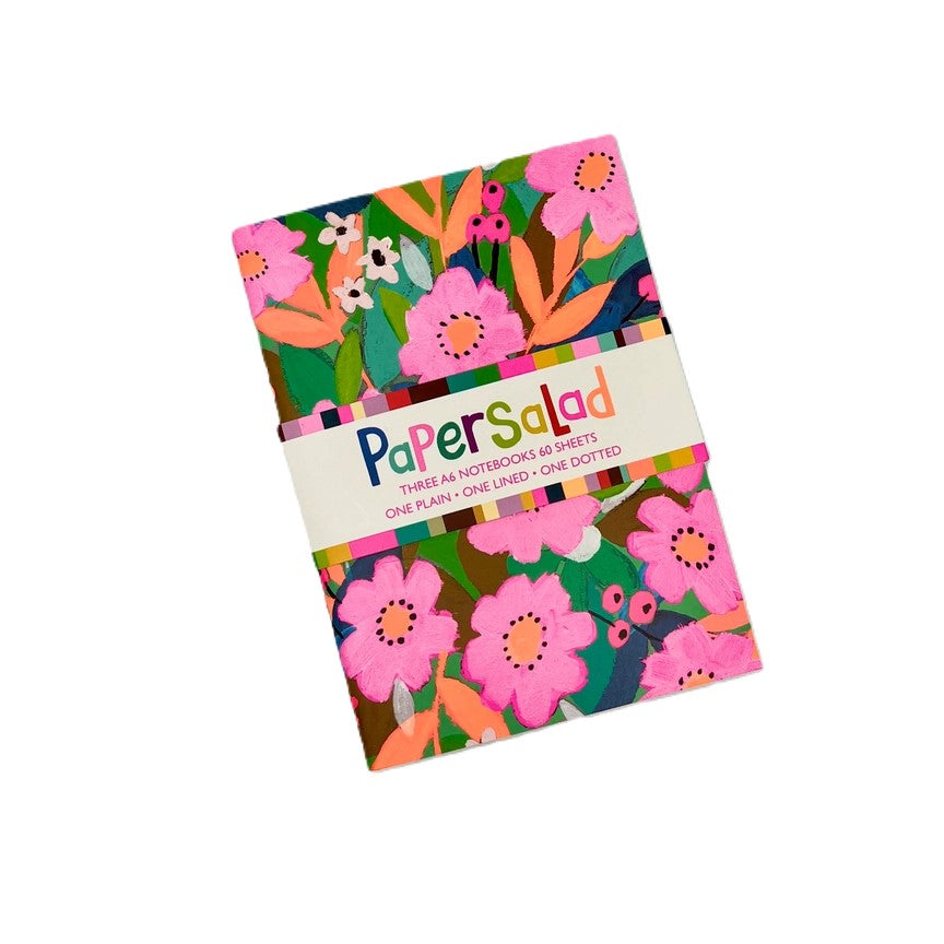 A6 Notebooks Set of 3 - Paper Salad Colourful Bright