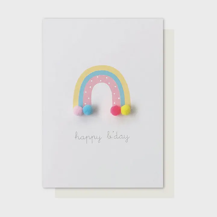 Little Rainbow Pom Pom Card