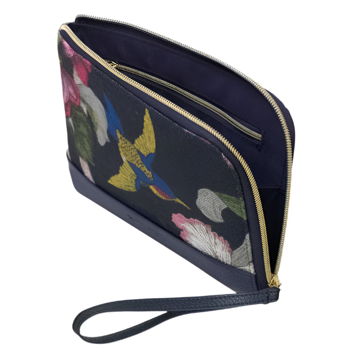 Pouch - Duet Birdsong Indigo
