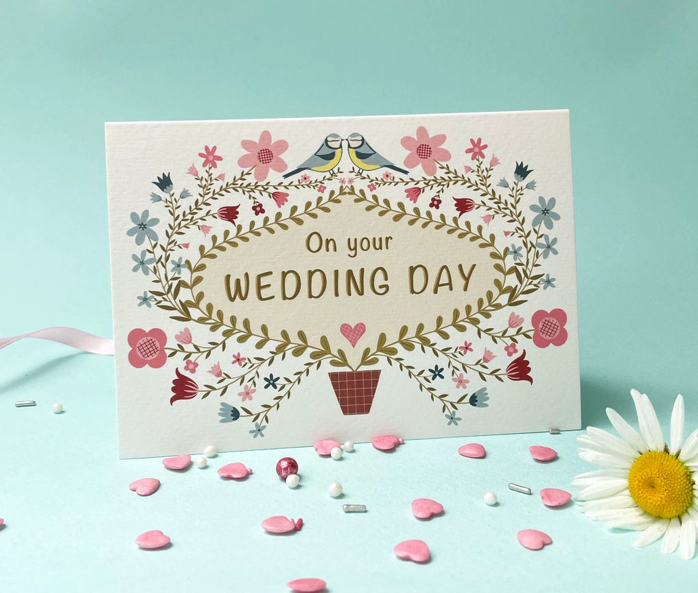 Folk Floral Wedding Card