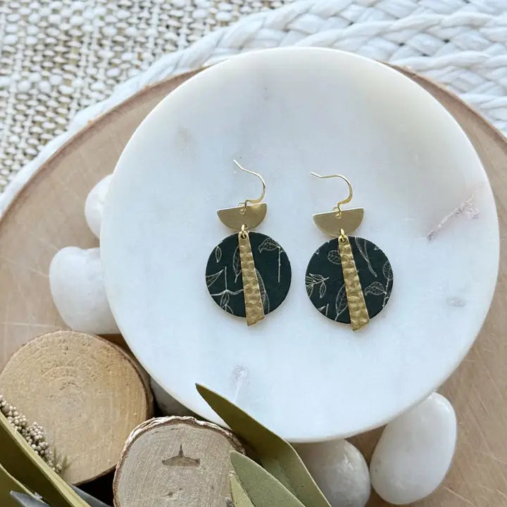 Crest Drop Earrings - Forest Floor