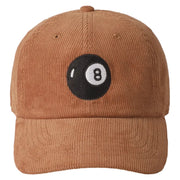 Embroidered Baseball Cap Corduroy - 8 Ball Mocha
