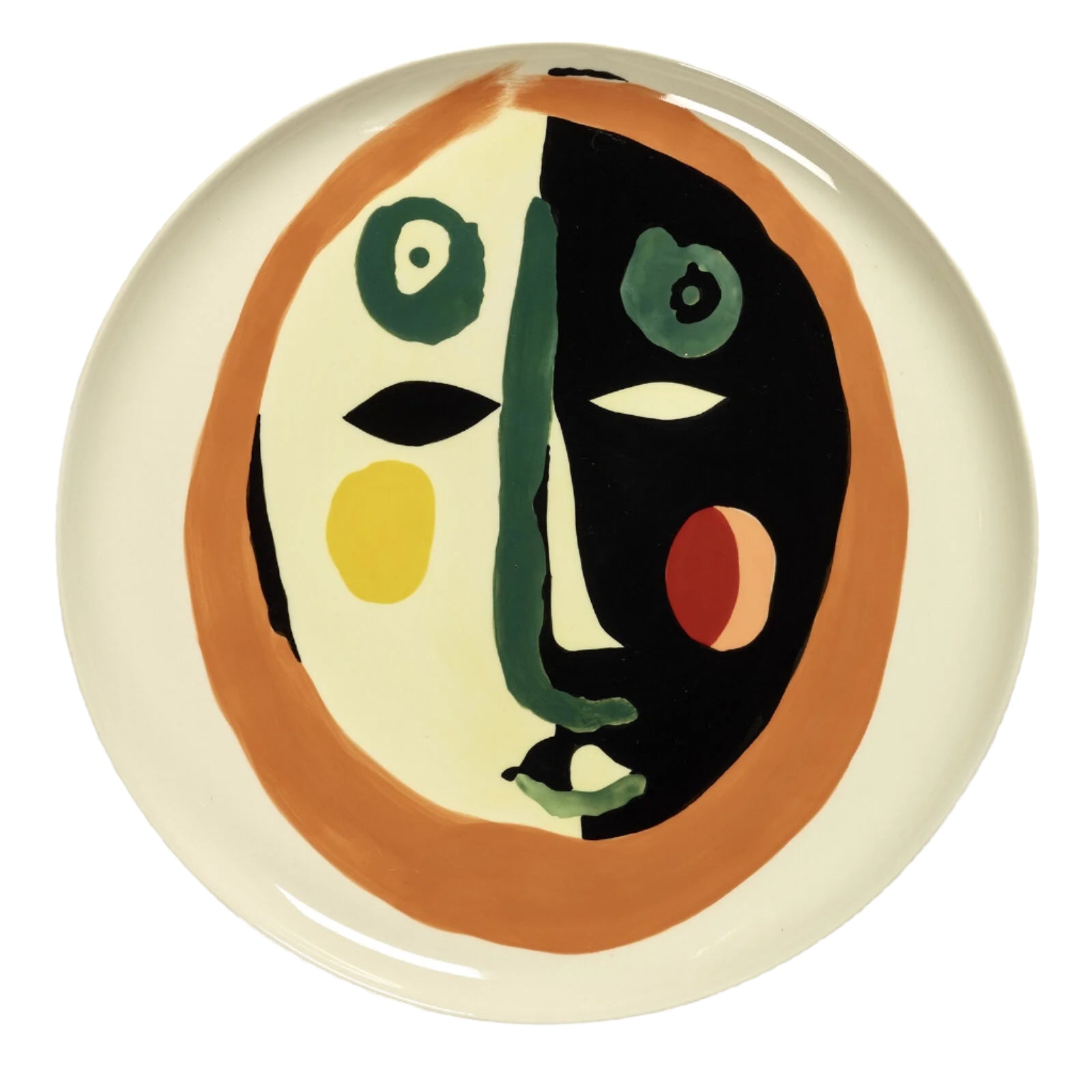 Ottolengi Serving Plate - White With Face Motif