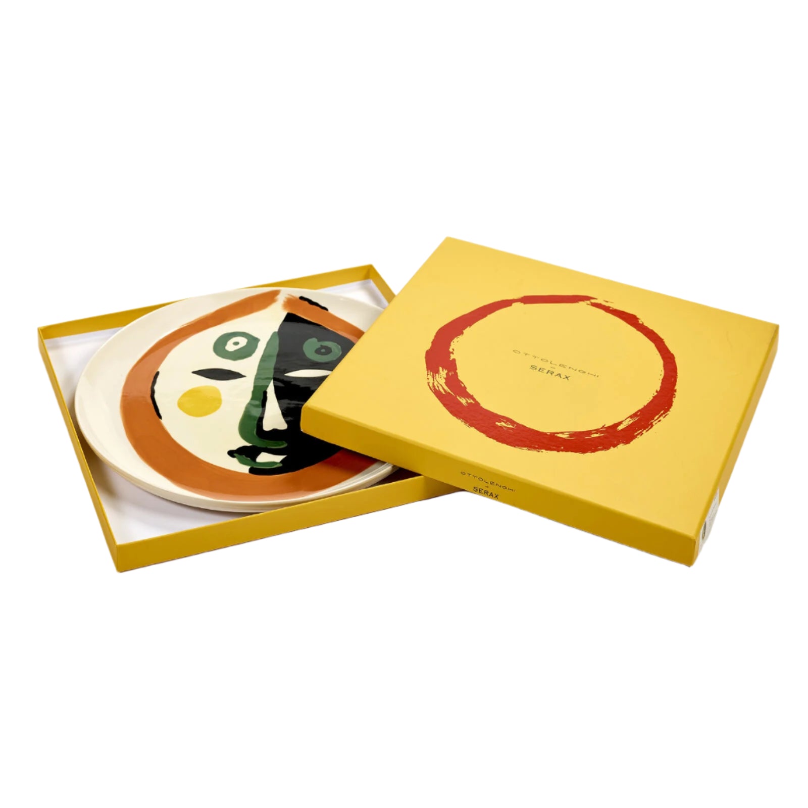 Ottolengi Serving Plate - White With Face Motif