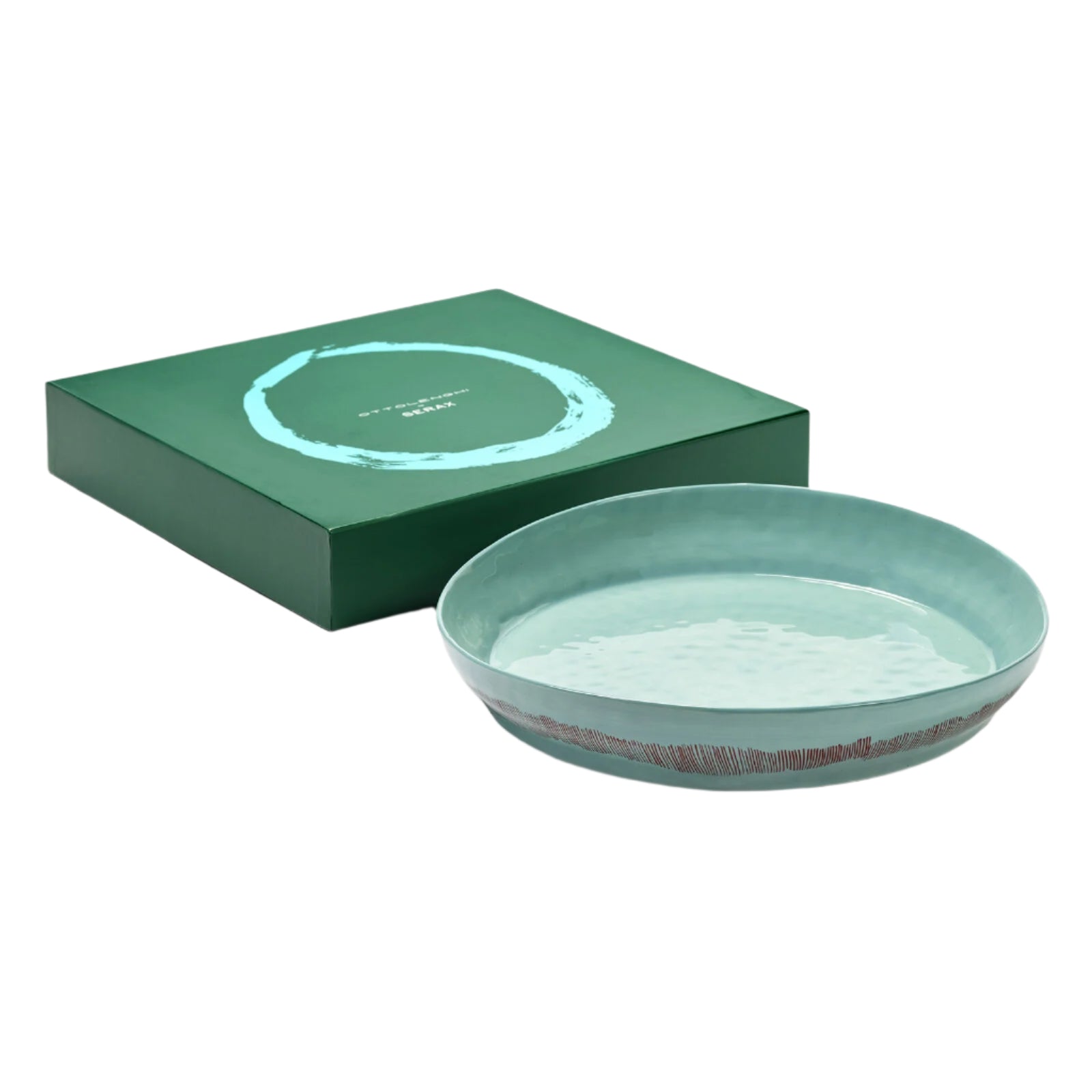 Ottolengi  Serving Plate  High Side - Azure With Red Stripes