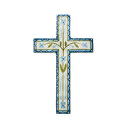 Capiz Shell Art Tile - Samira - Blue Flower Large Cross