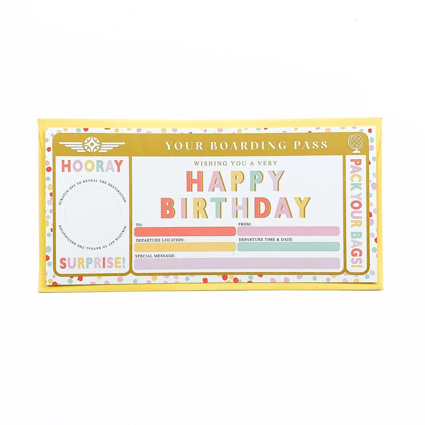 Scratch-Off Birthday Boarding Pass Voucher