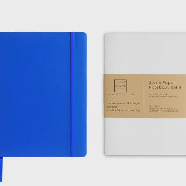 Paper Saver Canvas Notebook + Stone Paper Refill - Cobalt Blue