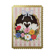Wedding Swan Garden Cut Art Card
