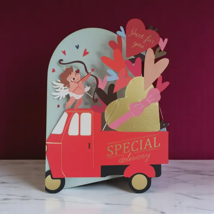 Special Delivery Cupid Cut Art Card