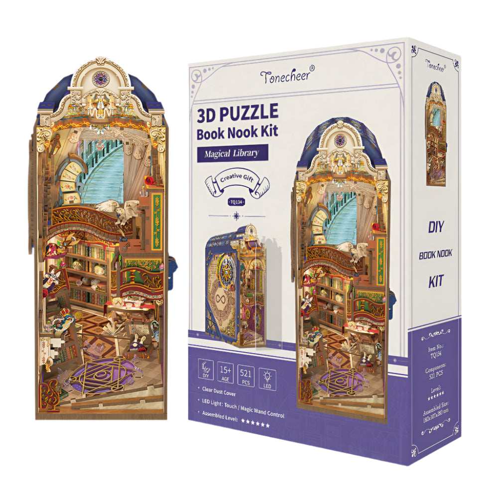 3D Book Nook Puzzle Kit - Magical Library