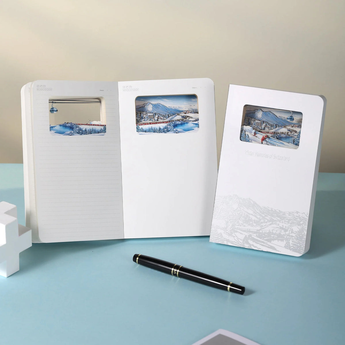 3D Paper Art Notebook - Switzerland Winter
