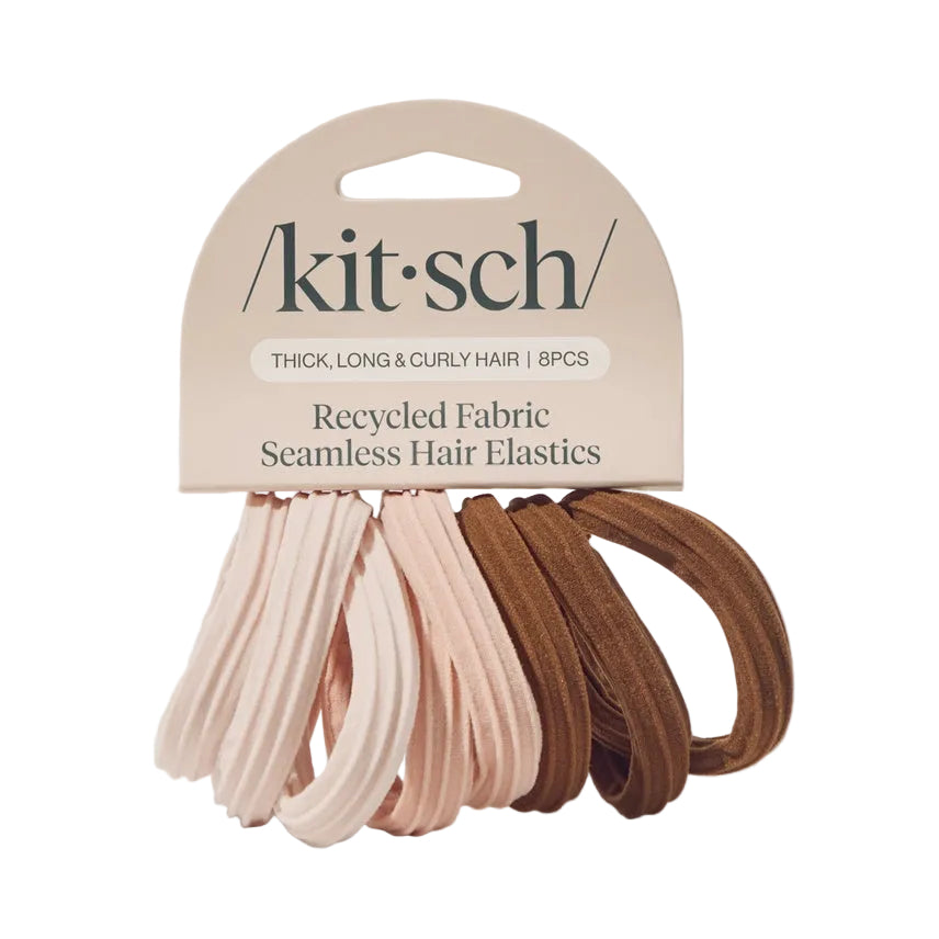 Seamless Hair Elastics Set of 8 - Rosewood