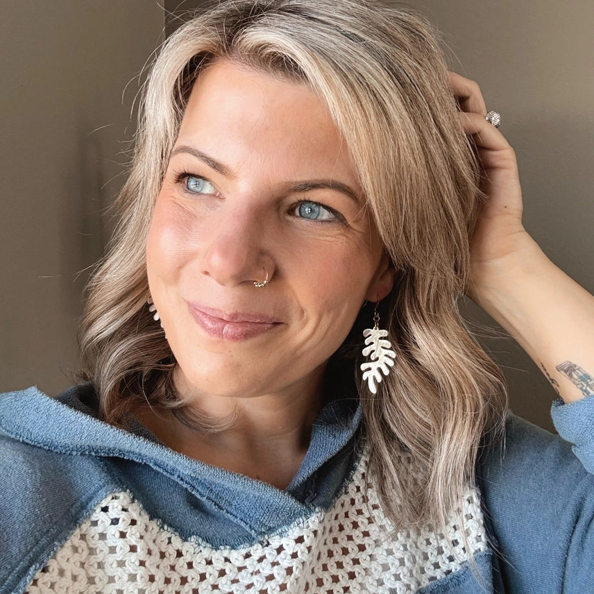 Coral Drop Earrings - Sunstone