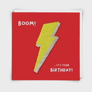 Reusable Sequin Patch Card - Lightening Bolt Birthday