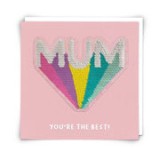 Reusable Sequin Patch Card - Mum You're The Best