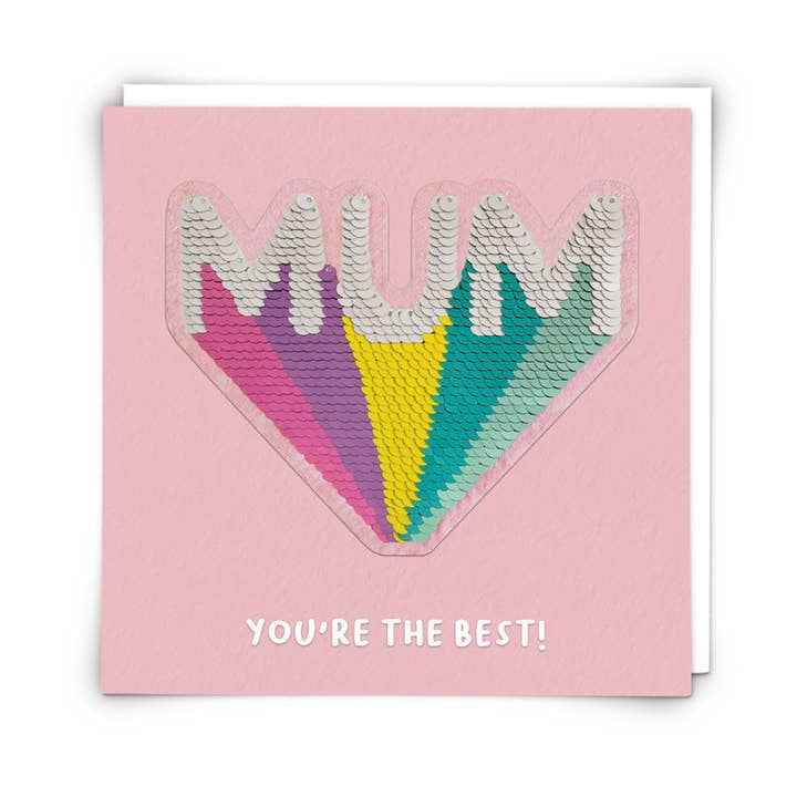 Reusable Sequin Patch Card - Mum You're The Best