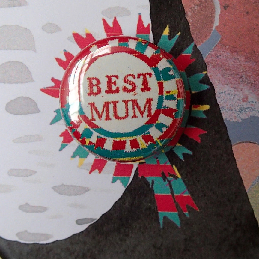 Card With Badge - Cat Best Mum