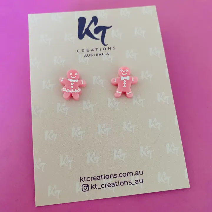 Pink Gingerbread Acrylic Studs