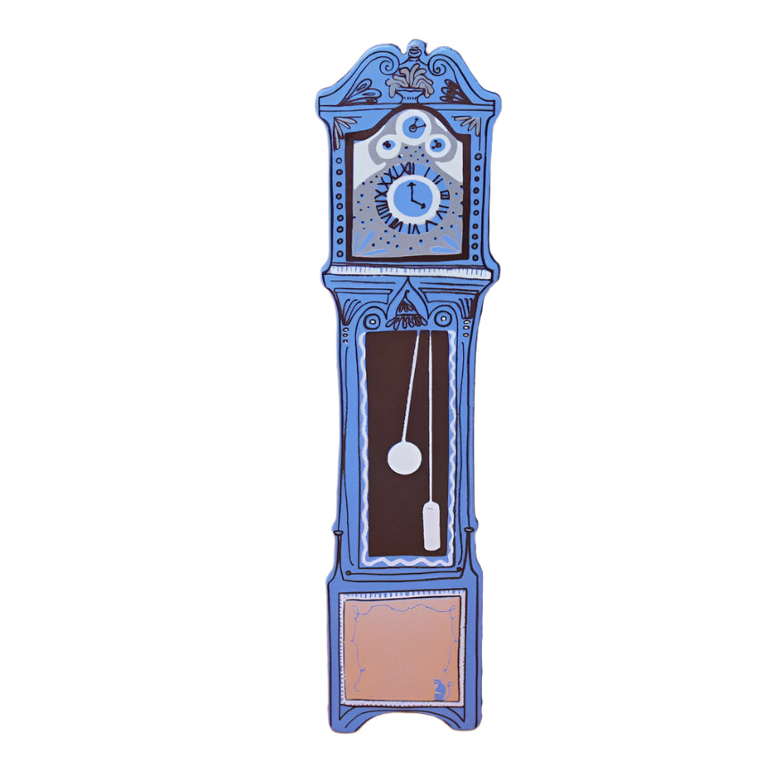 Grandfather Clock Bookmark - Cornflower