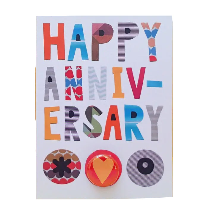 Card With Badge - Collage Text Happy Anniversary