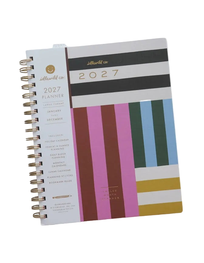 2027 Large Format Planner - Cabana Stripe