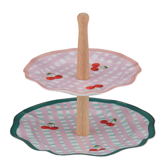 Capri Cherry Scallop 2 Tier Stand
