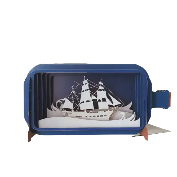 Message In A Bottle 3D Cut Art Card