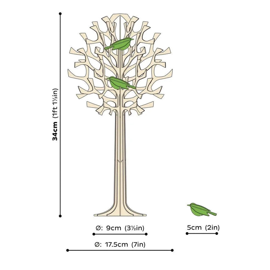Lovi Tree + Green Birds 34cm