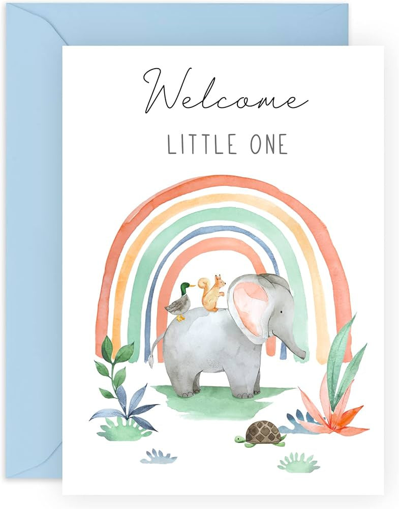 Welcome Little One Elephant Card