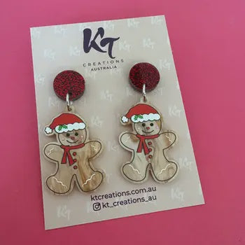 Gingerbread Caramel Swirl Acrylic Earrings