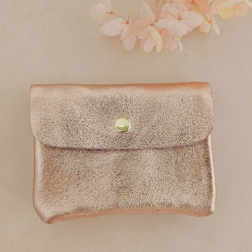 Kangoo Leather Coin Purse - Nude