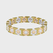 Tile Bracelet - White & Peach Daisy