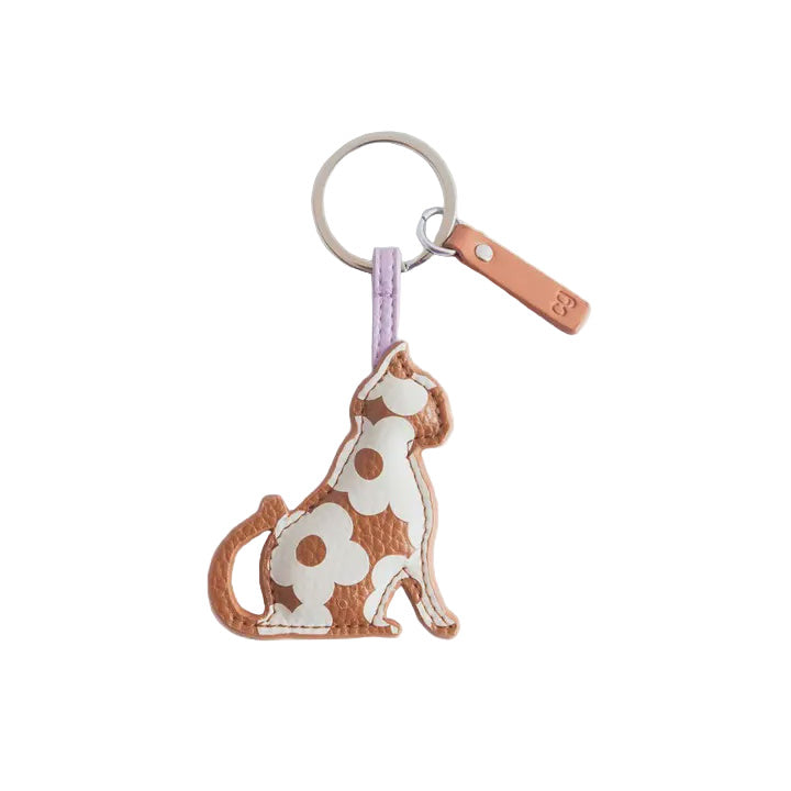 CG Vegan Leather Keyring - Flower Cat