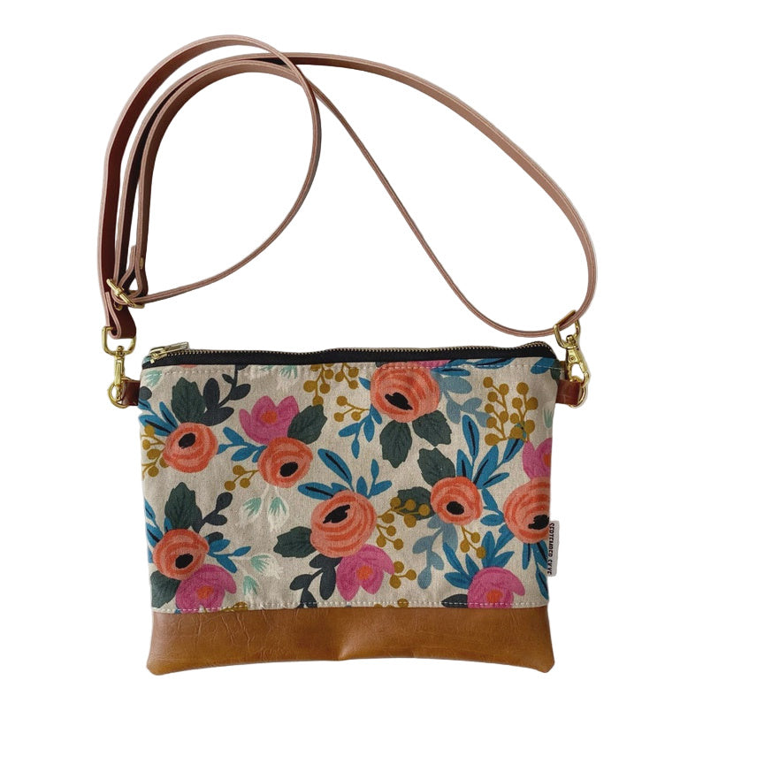 Cotton Cross Body Bag - Rifle Paper Fall Floral