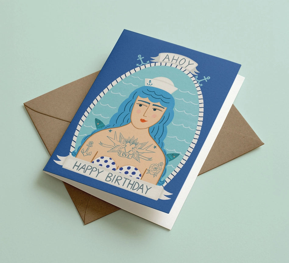 Ahoy Sailor Girl Card