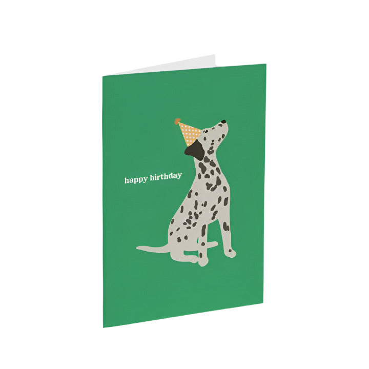 Dalmatian Happy Birthday Card - Green