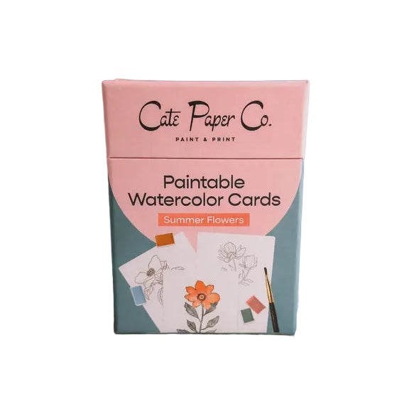 Paintable Watercolour Card Deck - Summer Flowers